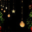 Cortina Intercalada Estrellas y Esferas Confeti 4M Luces Led Navidad 1650