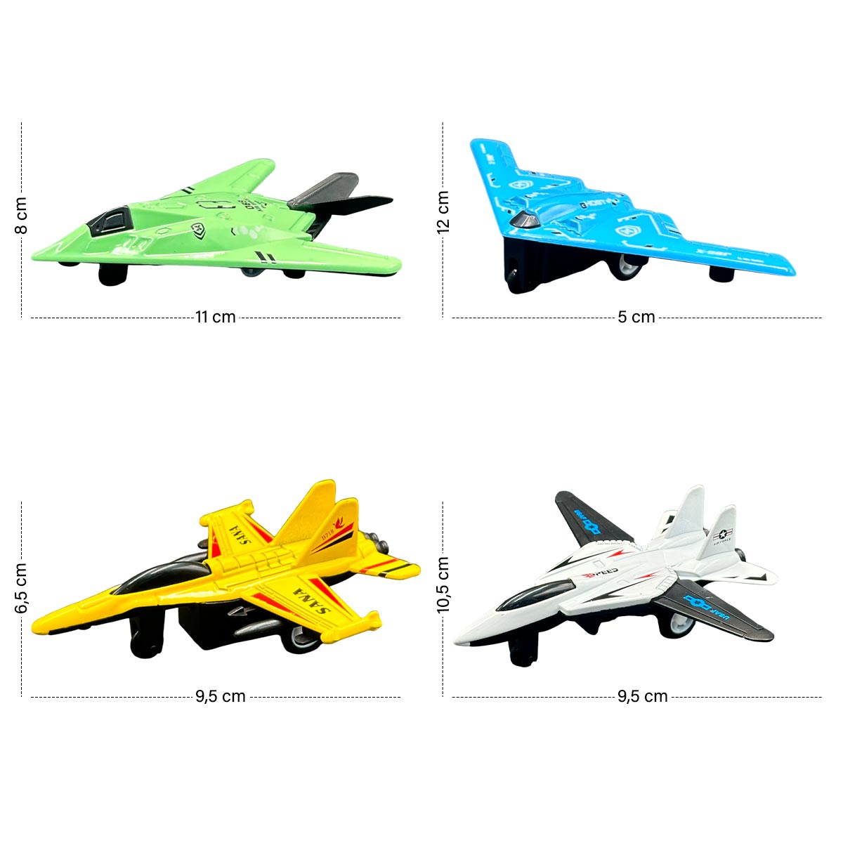 Set de 8 Aviones de Juguete con Retroceso Automático AT033