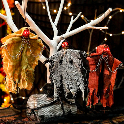 Decoración Colgante Esqueletos Fantasma Brujita LED Halloween QG1899-2