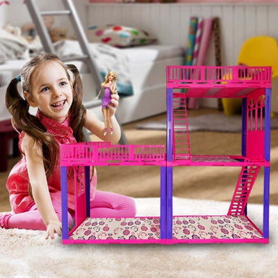 Casa De Muñecas Infantil Tipo Barbie Armable Carolina Sencillo 160