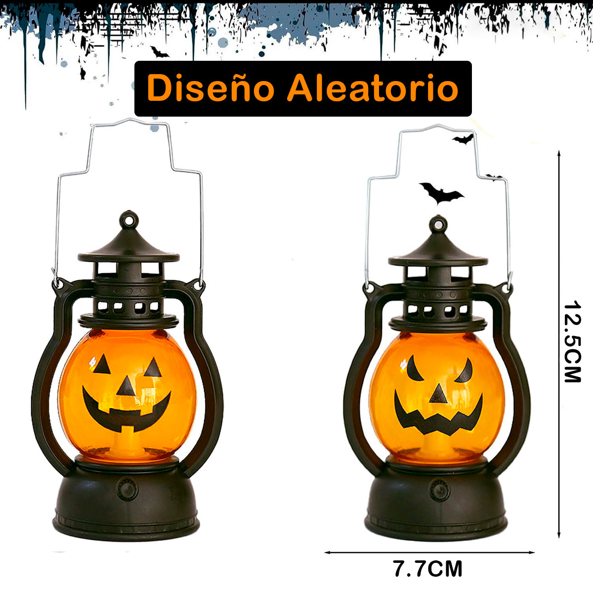 Farol LED Calabaza Halloween Decorativo Terror FALD-086