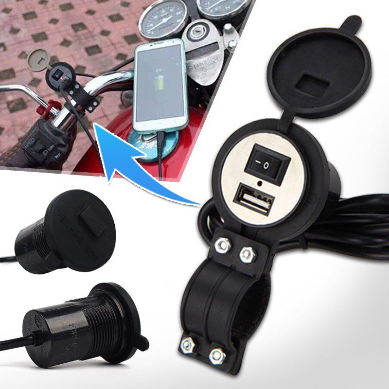 Cargador USB Para Moto Impermeable 12V Celular DG8644