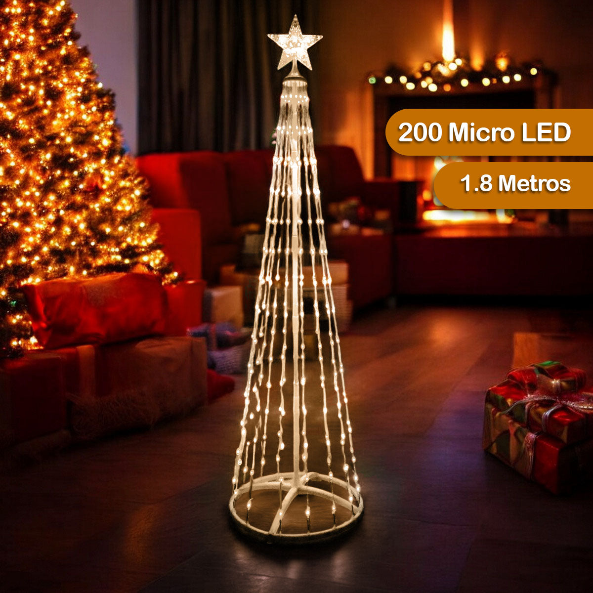 Árbol De Tiras Micro LED 1.8 Metros 200L Navidad 1622