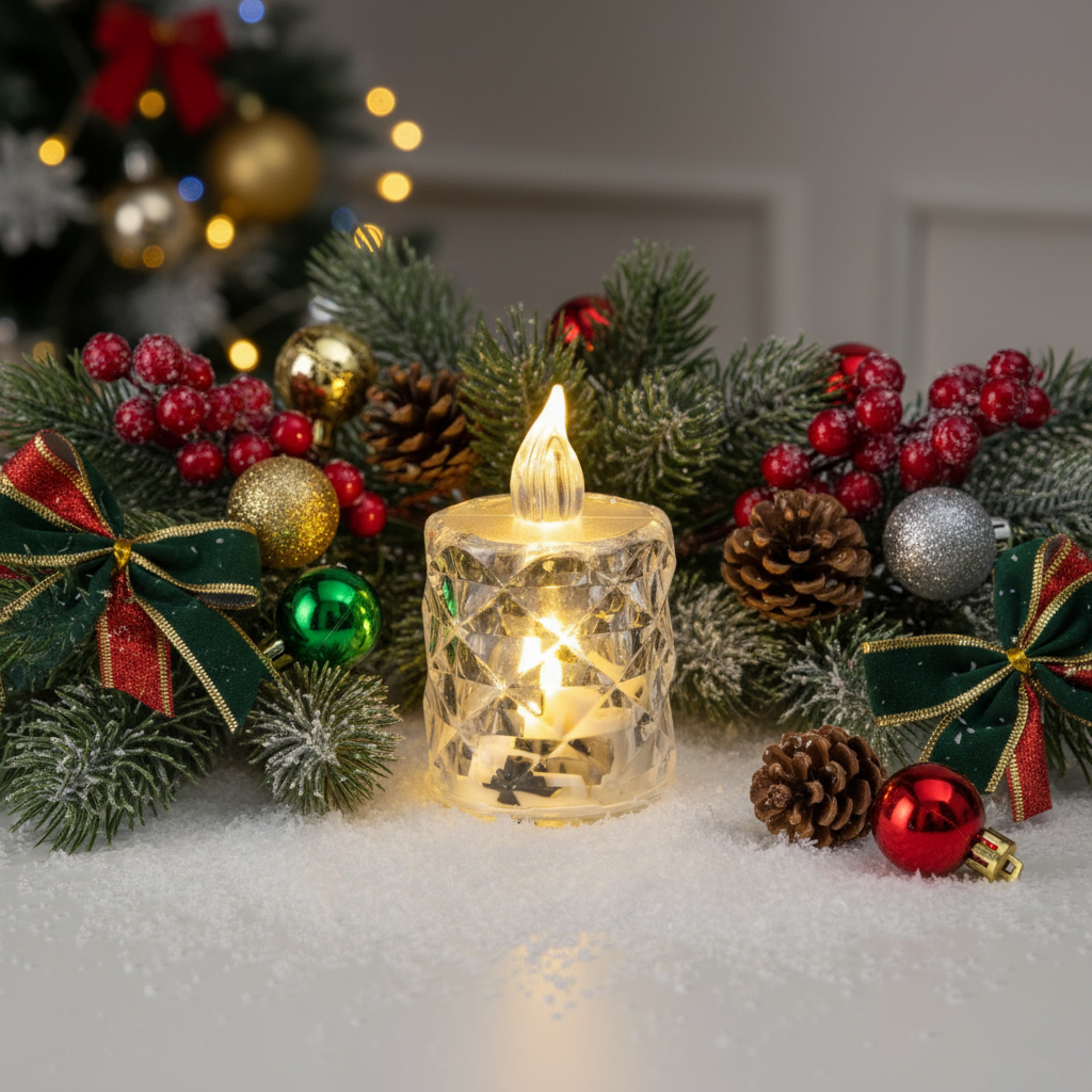 Set x3 Velas LED Efecto Cristal Pequeñas Hogar Eventos SVD02