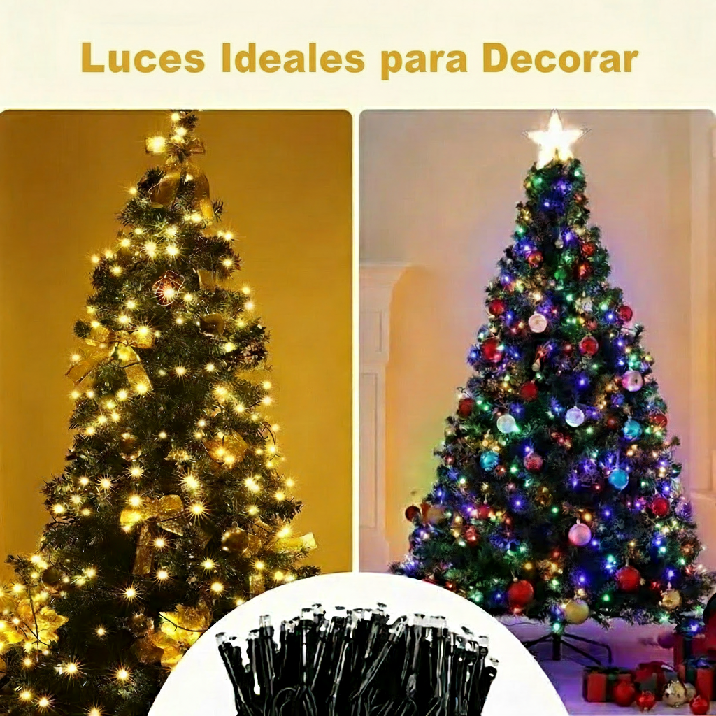 Extensión Lineal Luces LED 18 Metros 288 LED Navideñas Cable Verde 1460