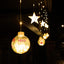 Cortina Intercalada Estrellas y Esferas Confeti 4M Luces Led Navidad 1650