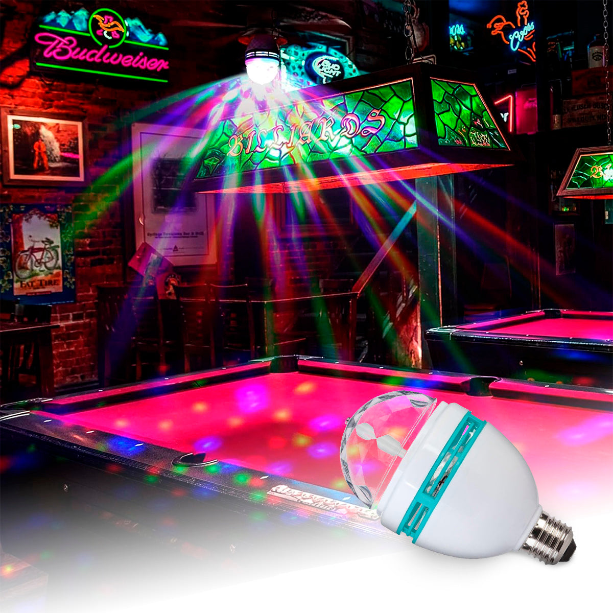 Bombillo Discoteca LED Auto Giratorio Efecto Disco Luz KL2181