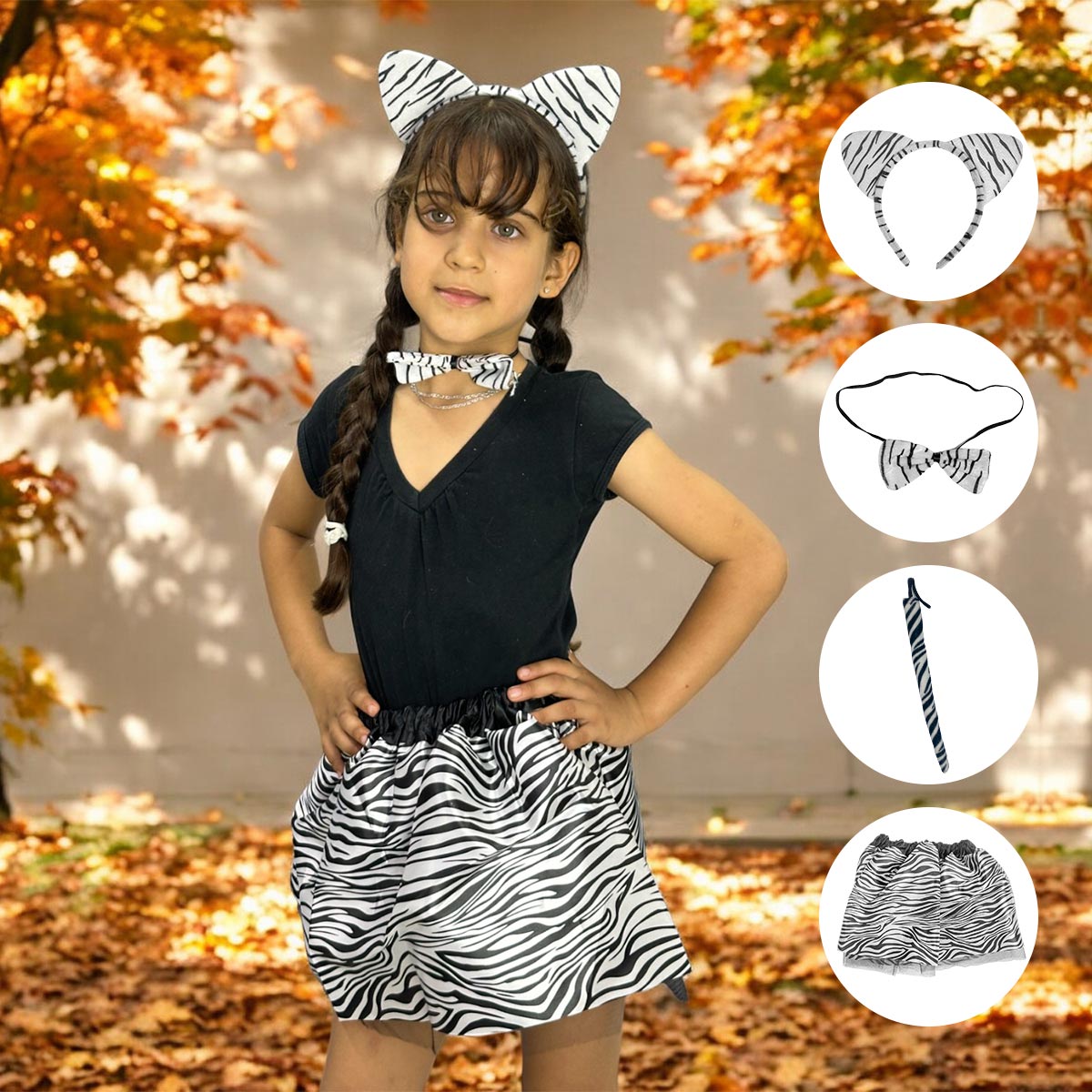 Disfraz Animales 4 Piezas Accesorios Halloween Niña Fiesta Disfraces OF-1492