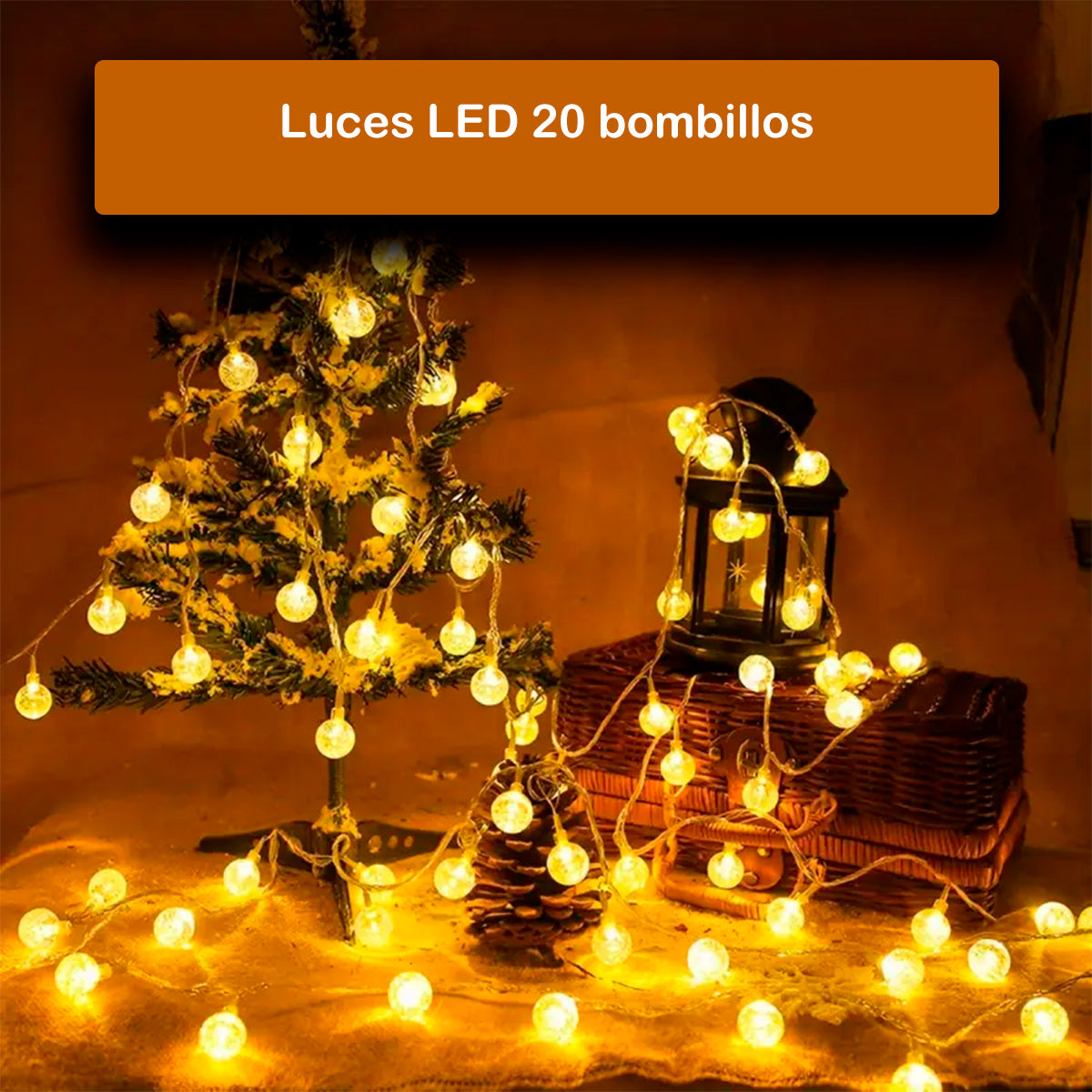 Luces LED Esfera De Cristal Burbuja 3 Metros Decoración Guirnalda Navidad A3102