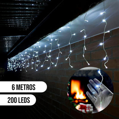 Cortina Led 6 Metros x 45 Cm 200 Led Cálida Luces Navidad 1330