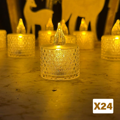 Velas LED X24 Cristal Mirella Decoración Hogar VCM24