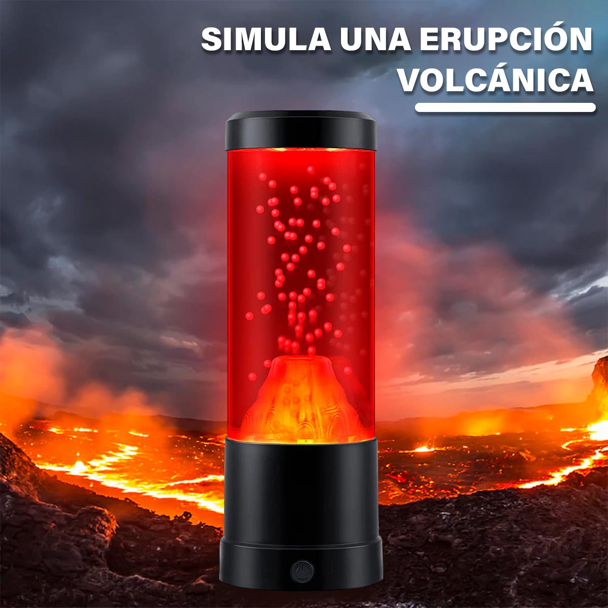 Lámpara de Volcán LED Multicolor Decorativa Base Negra 7262-4