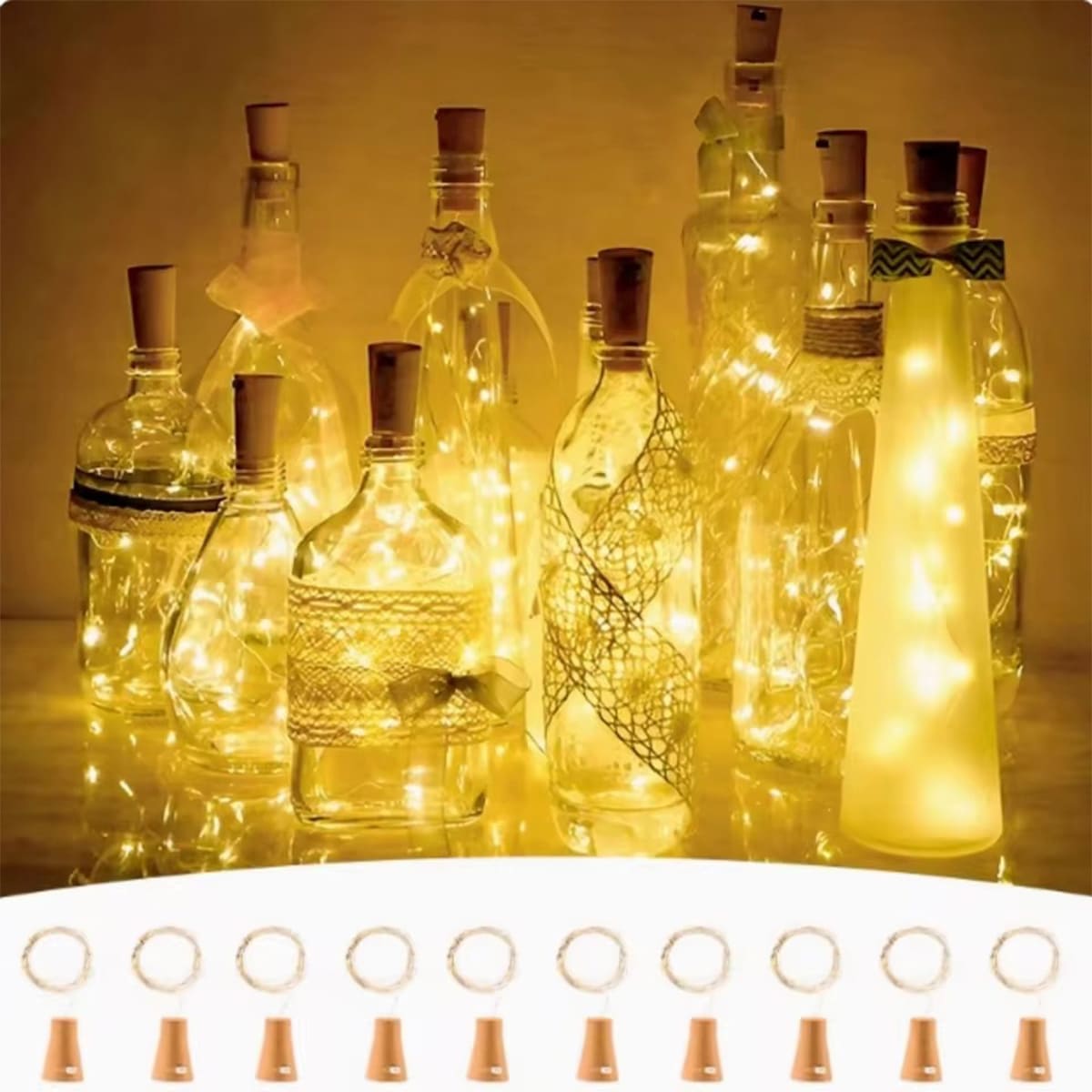 Luz Micro LED Tipo Corcho 3 Metros Decoración Hogar Eventos E30L-DC/C