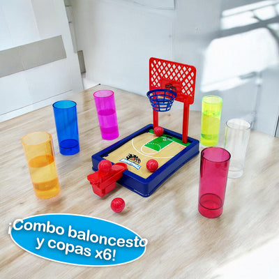 Combo Juego De Mesa Mini Baloncesto Copas Tequileras x6 Shots BWL-0420NZ