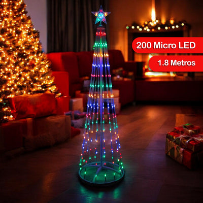 Árbol De Tiras Micro LED 1.8 Metros 200L Navidad 1622