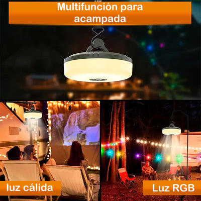 Luz Solar LED Lineal Recargable para Camping Panel Solar Lámpara Impermeable YD-2326