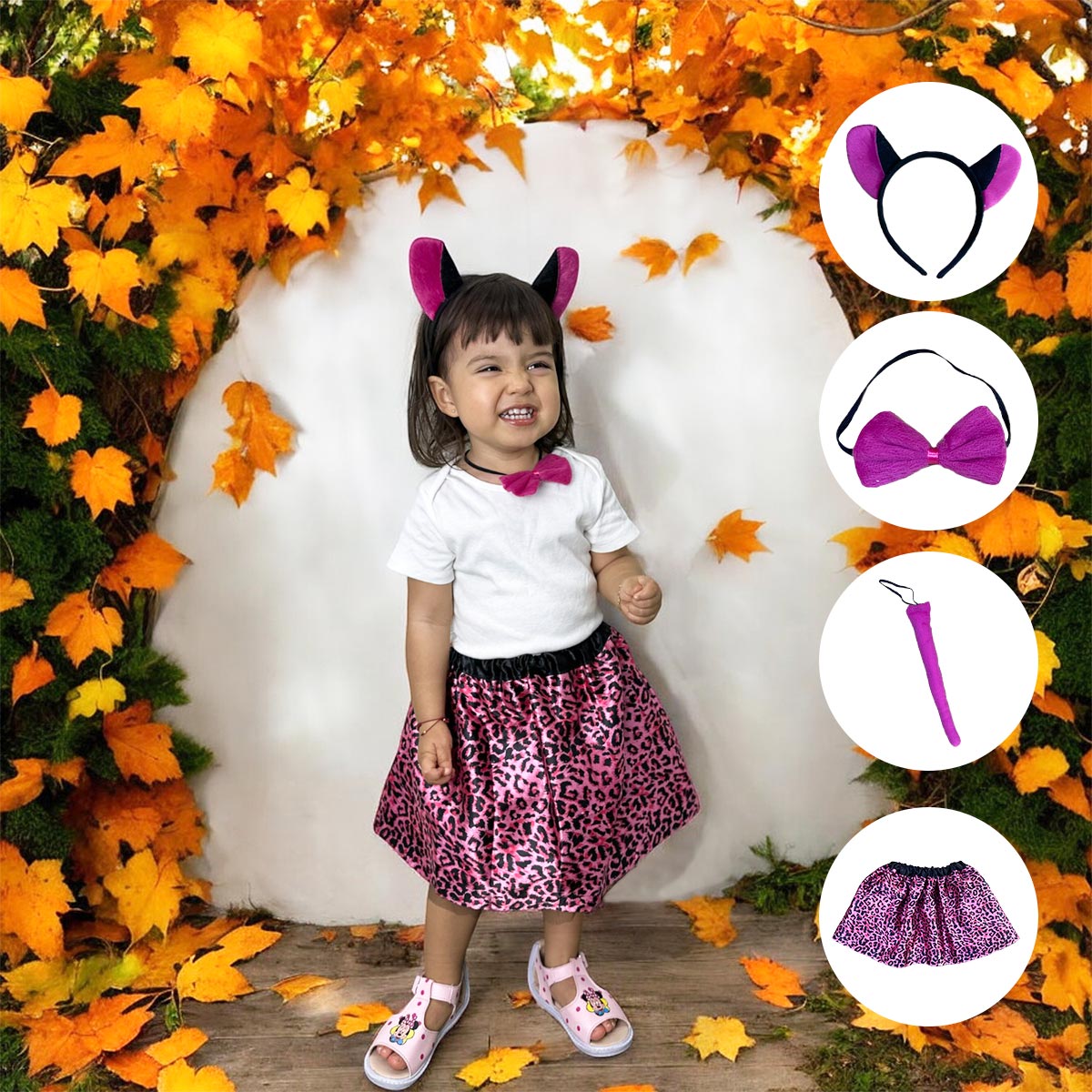 Disfraz Animales 4 Piezas Accesorios Halloween Niña Fiesta Disfraces OF-1492