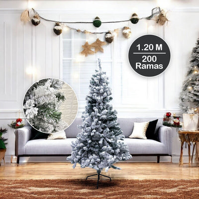 Árbol Navidad Efecto Nevado 1.20m 200 Ramas ANTYU1-120SNOW