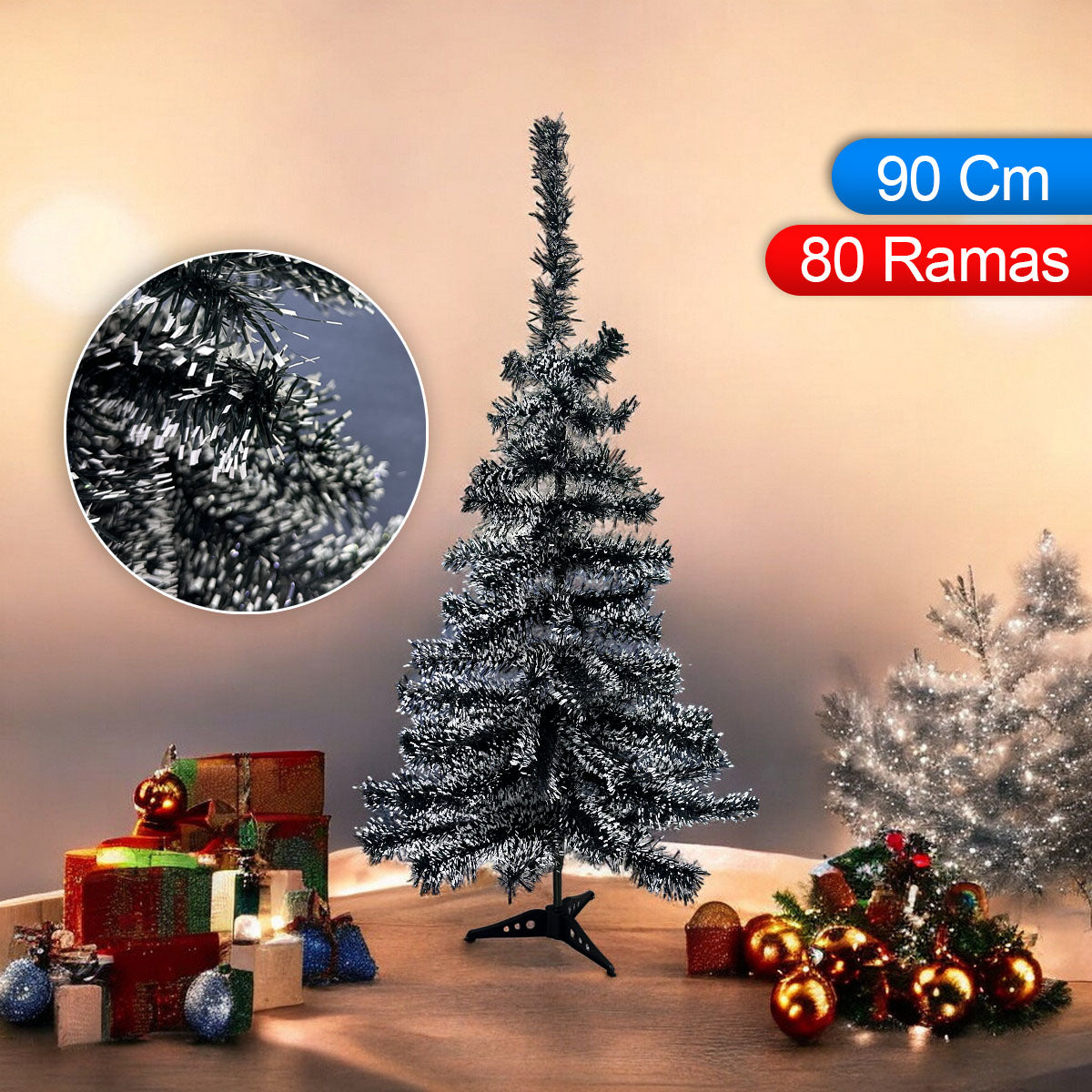 Árbol Navidad Nevado 90cm 80 Ramas T90X80X7-VB