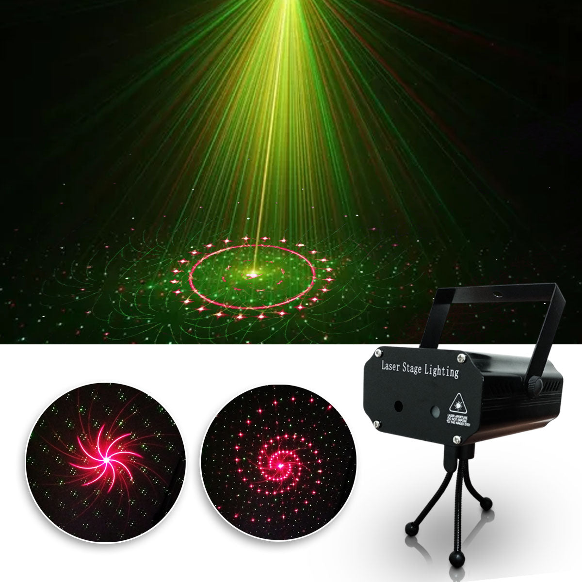 Luz Láser LED Audio rítmica Multi Punto Navidad Discotecas 1675