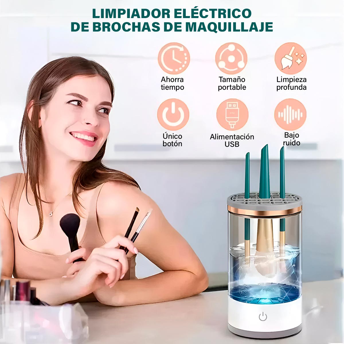 Limpiador de Brochas de Maquillaje Eléctrico L241-081