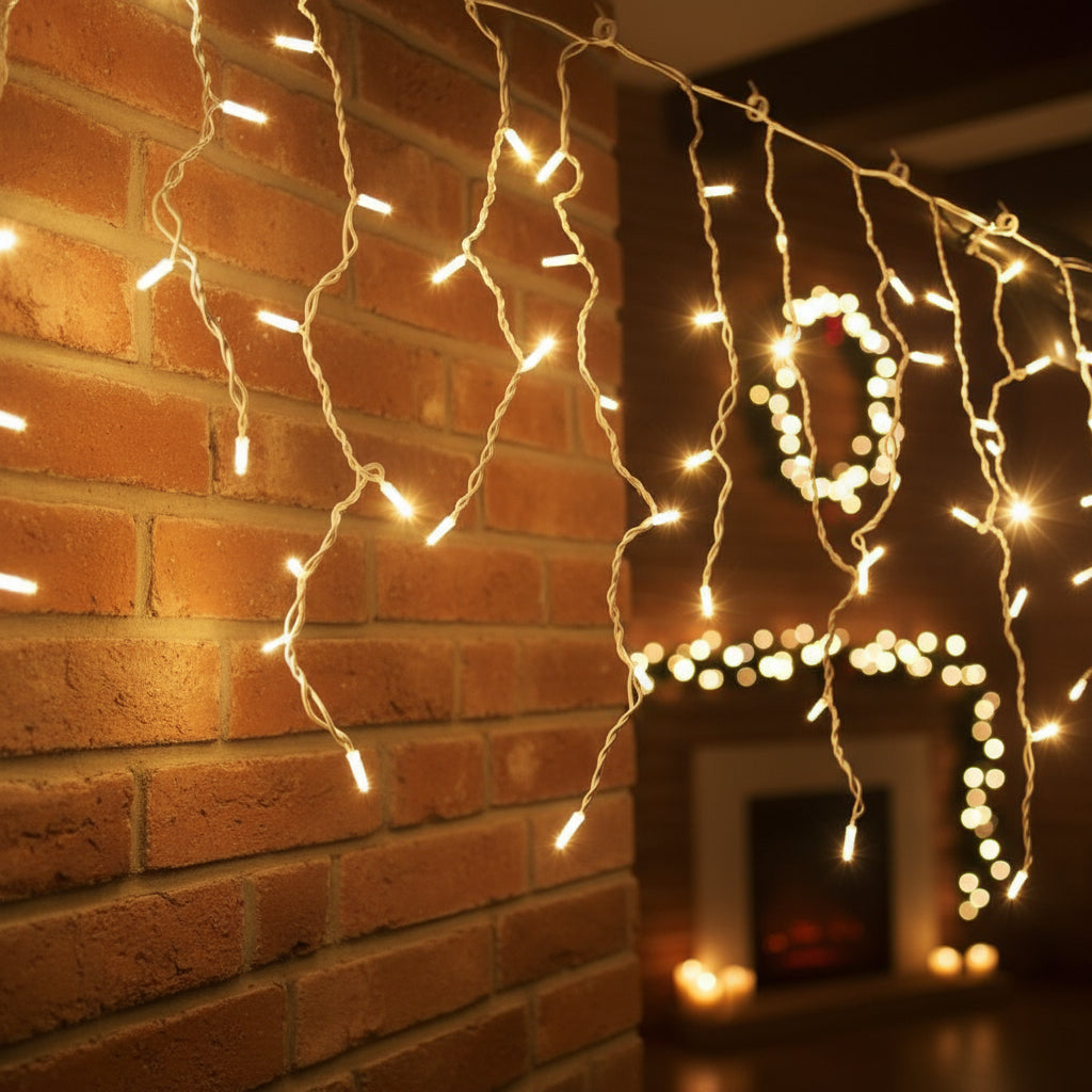 Cortina LED Intercalada 3 Metros 96 LED Navidad Decoración Navideña AL-078