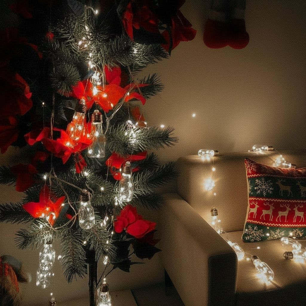 Cortina Micro LED 3 X 1 M Botellas 12 Tiras 192 Luces Blanco 1612