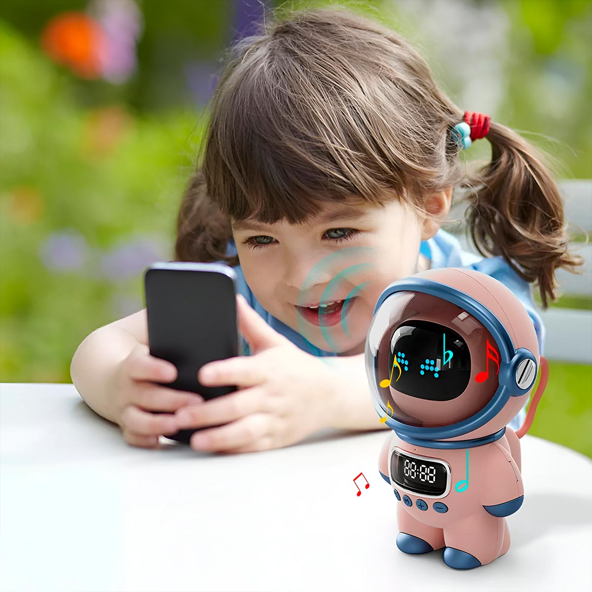 Parlante Bluetooth Altavoz Astronauta Reloj Alarma M20