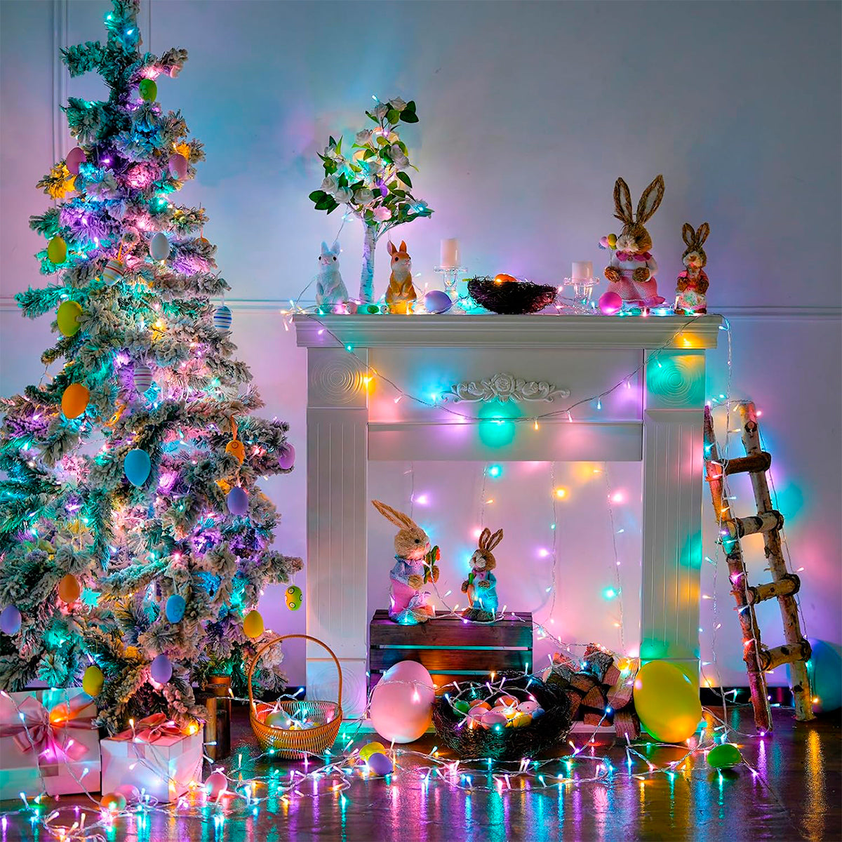 Luz LED Lineal 100 Metros 960 LED Extensión Navideña Cable Transparente 1530A