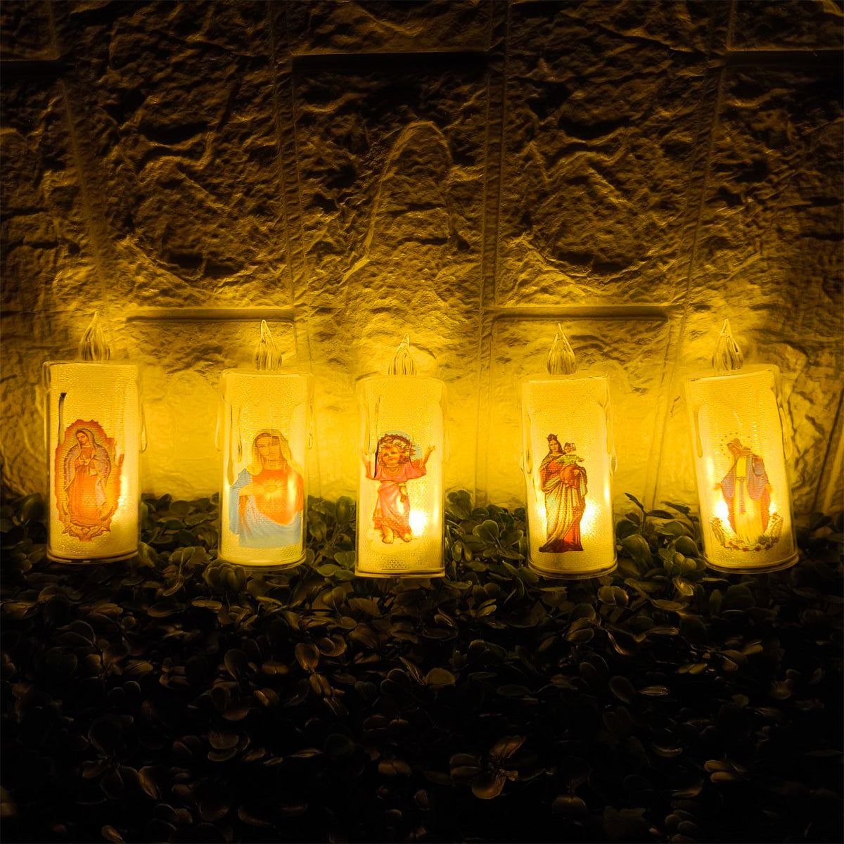 Velas LED Religiosas X3 Decorativas 10cm Luz Cálida Hogar Altar SLT2657