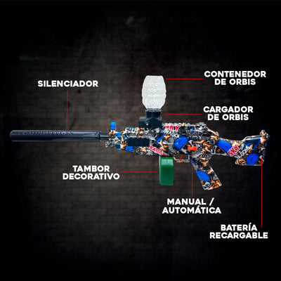 Pistola De Juguete Hidrogel Subfusil Lanzador Eléctrico + 500 Orbis 1853-G28L