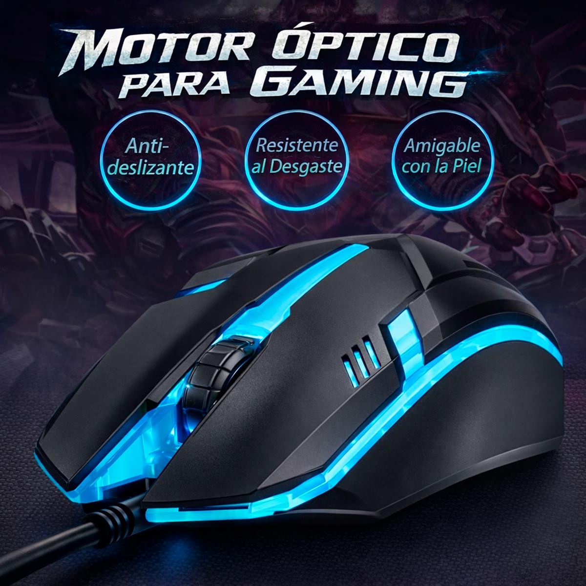 Mouse Gamer RGB Óptico Alámbrico USB Antideslizante para PC y Portátil M20