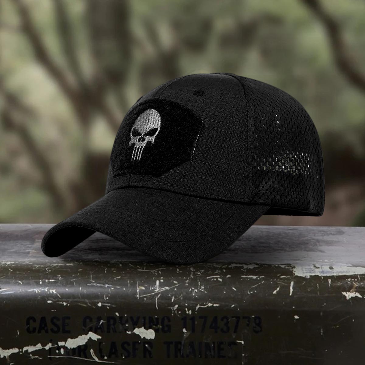 Gorra Calavera Ajustable Cachucha Con Velcro Para Parches GTC01