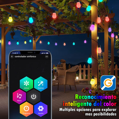 Extensión Luz LED Lineal Bombillos X10 Control RGB App 3 Metros 1611