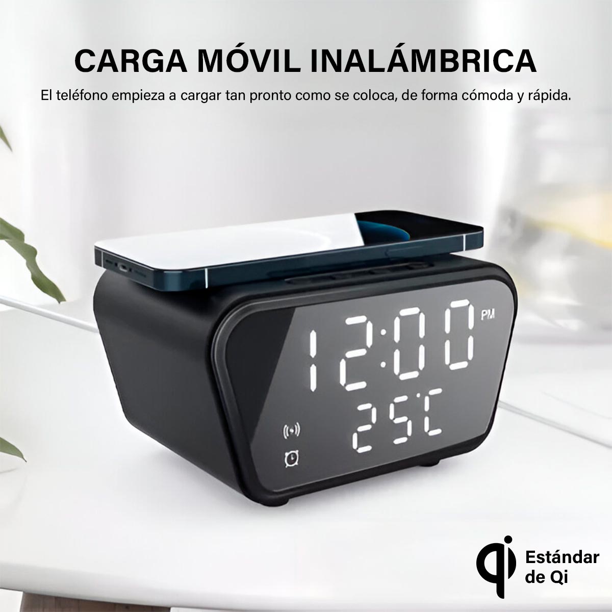 Reloj Despertador Cargador Inalámbrico AY-21