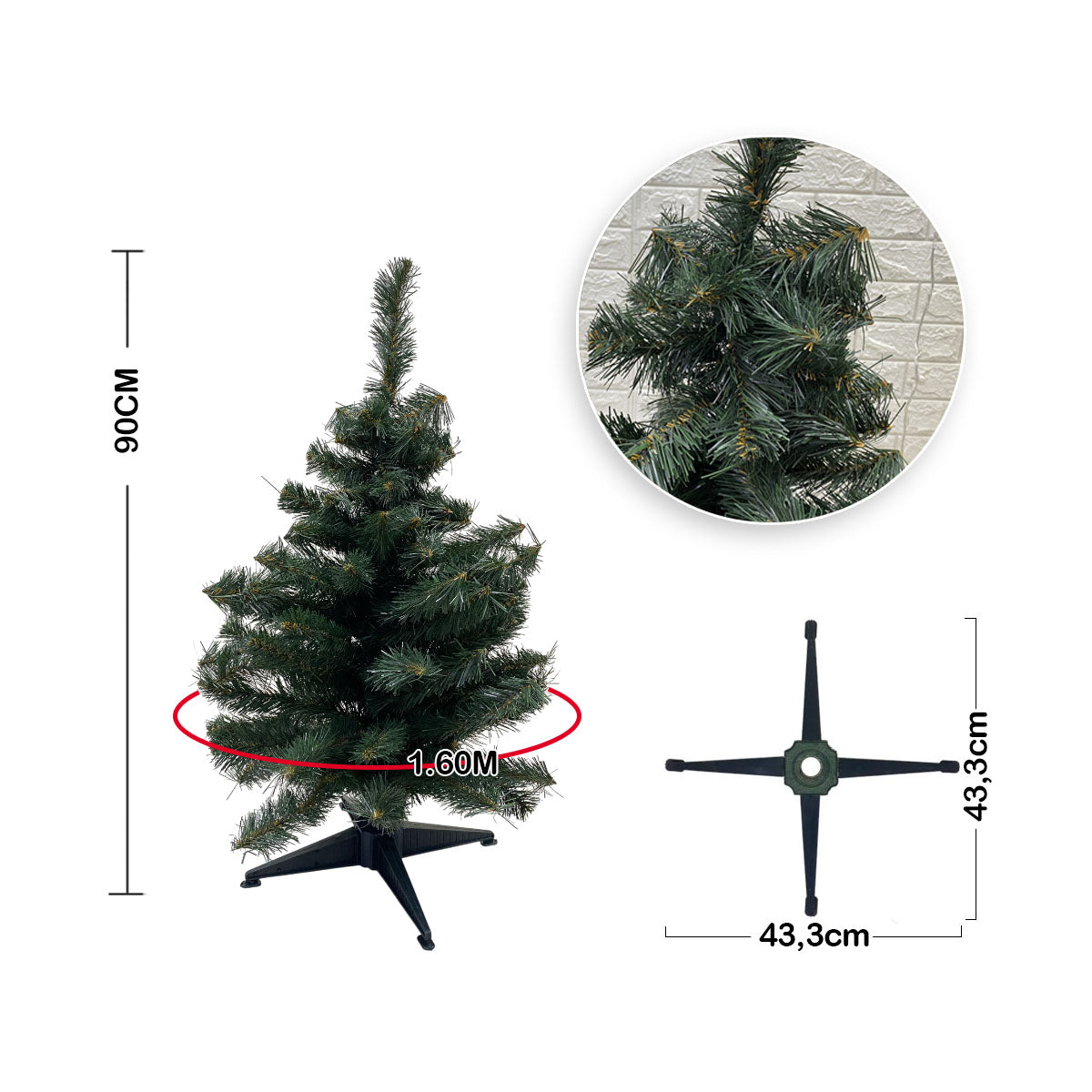 Árbol Navidad Baby 90cm 86 Ramas FEX36