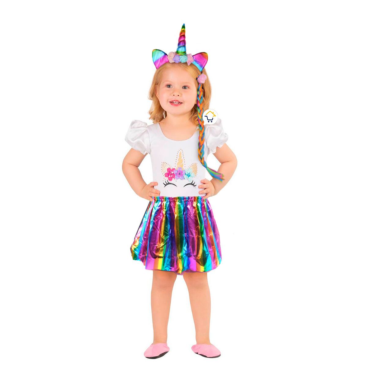 Set Disfraz Unicornio Accesorios Diadema Halloween Niñas Fiesta OF483