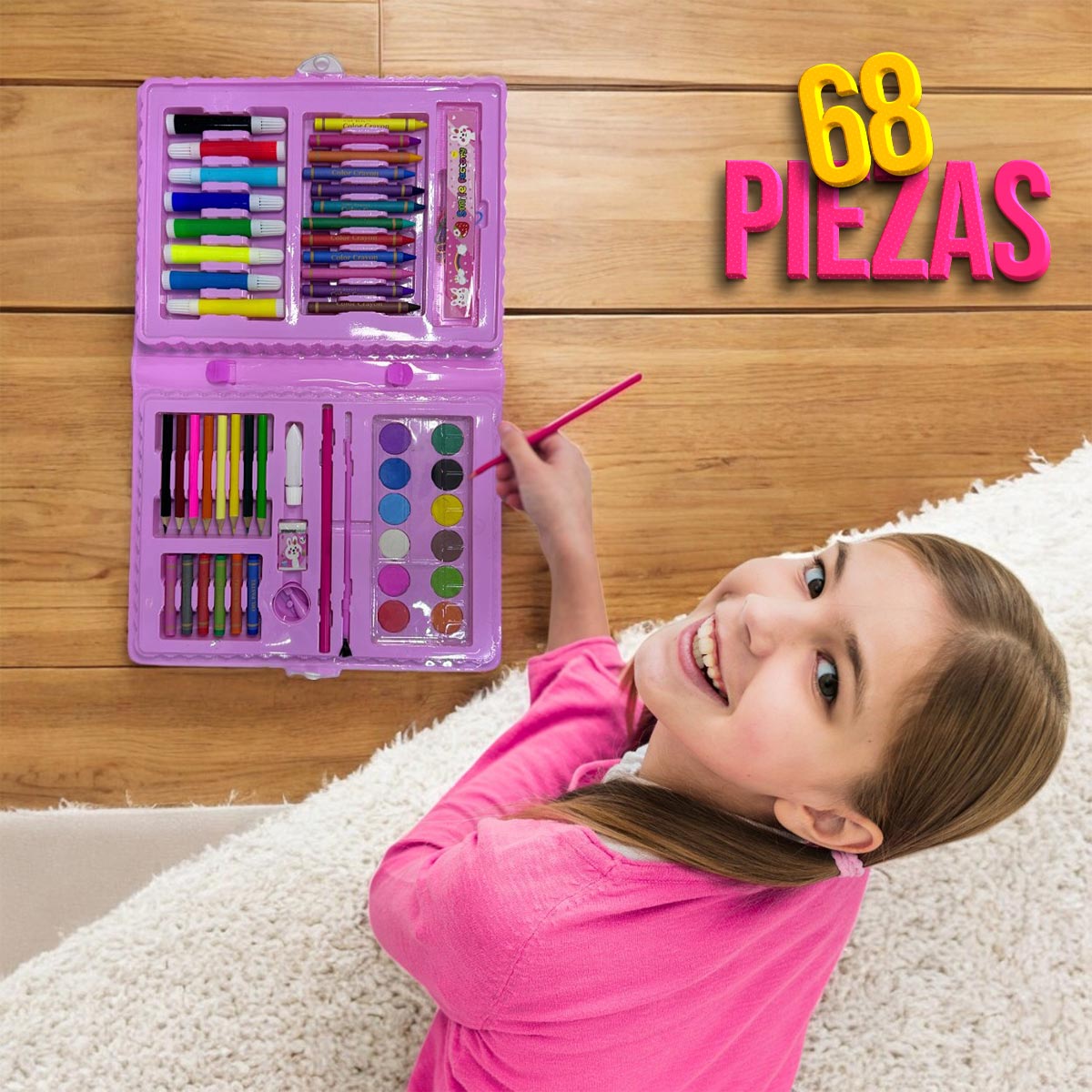 Set Dibujo 68 Piezas Arte Niños y Jóvenes 7211