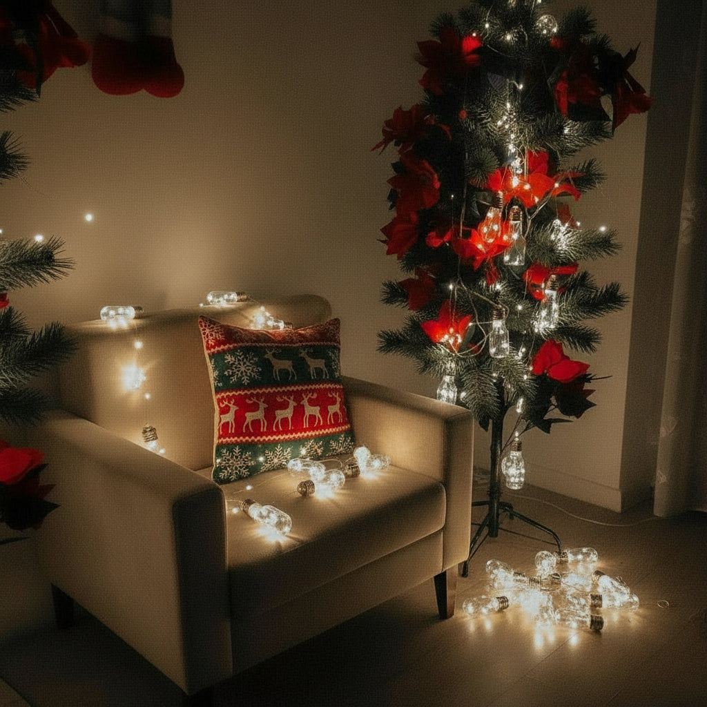 Cortina Micro LED 3 X 1 M Botellas 12 Tiras 192 Luces Blanco 1612