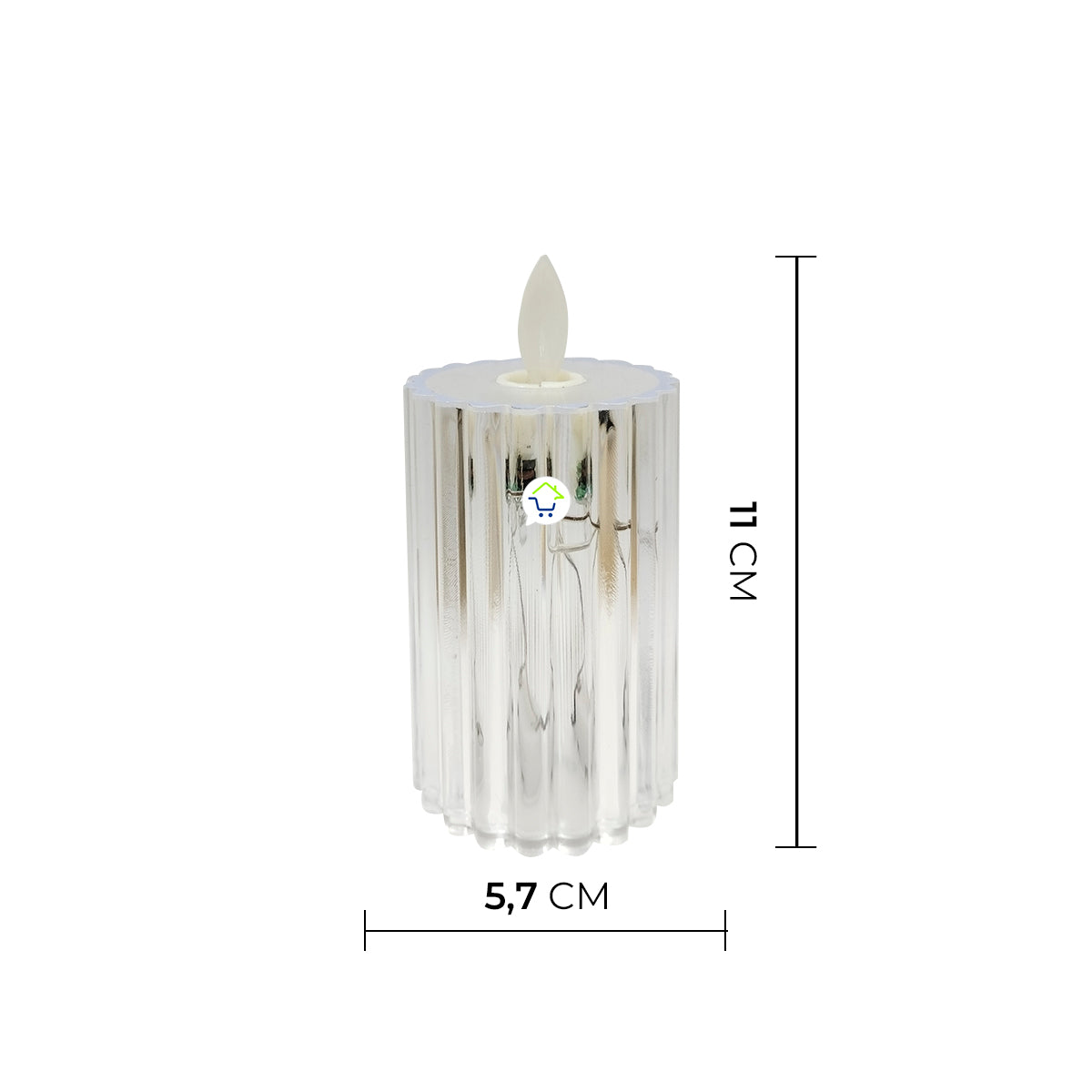 Vela De Movimiento Realista De Luz Cálida Y Base Multicolor DK-1522