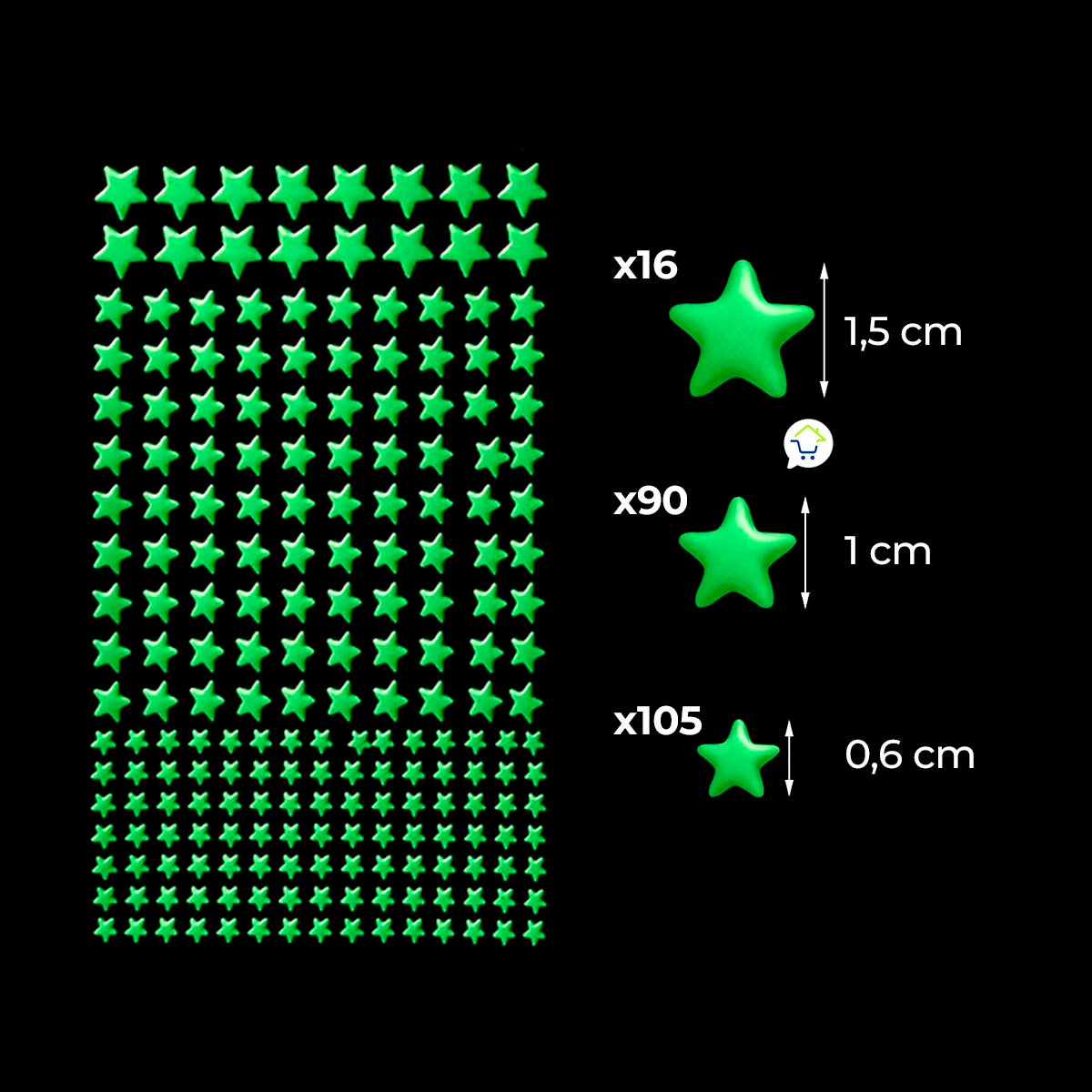 Estrellas y Planetas x414 Luminosos Fluorescentes Cielo Noche Niños CENC-004