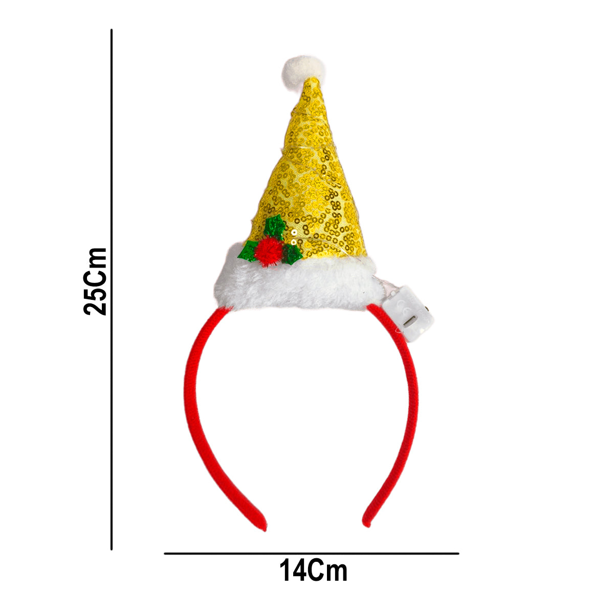 Diadema Navideña con Gorrito LED Fiesta y Navidad DGNL2