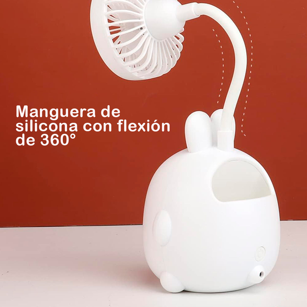 Ventilador De Mesa Recargable Conejo Portalápices CS282A