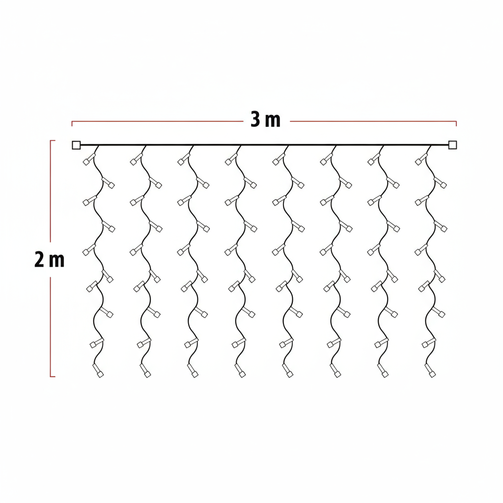 Luz Cascada 3X2 Metros 240 LED Luces Navidad Decoración 3011