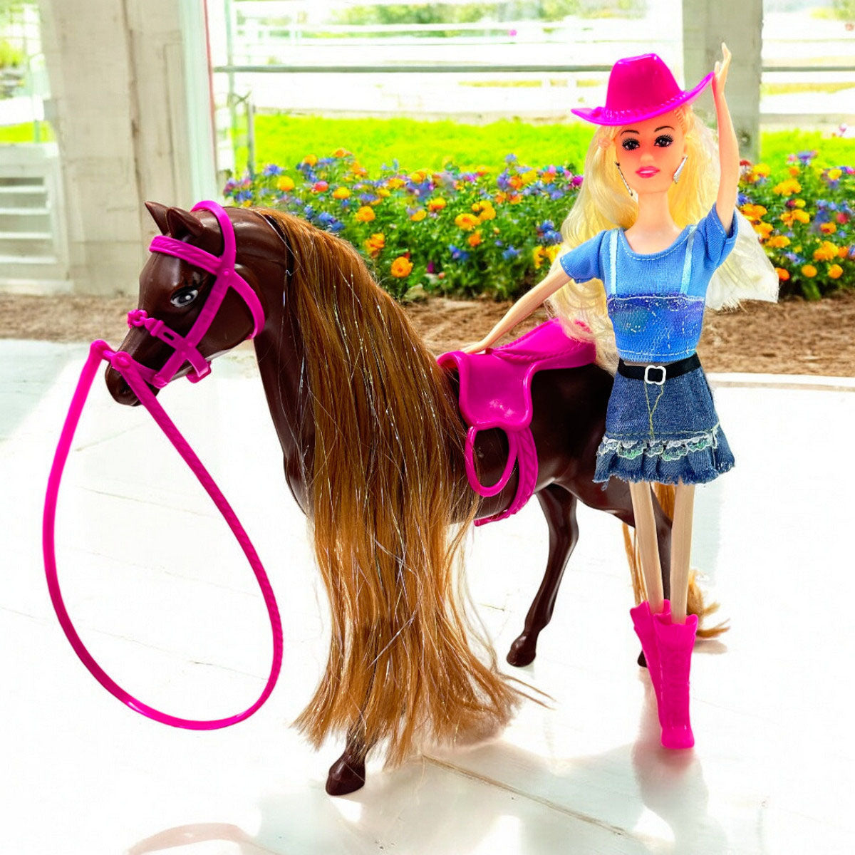 Muñeca Tipo Barbie Jinete Accesorios Niñas Juguete MB190