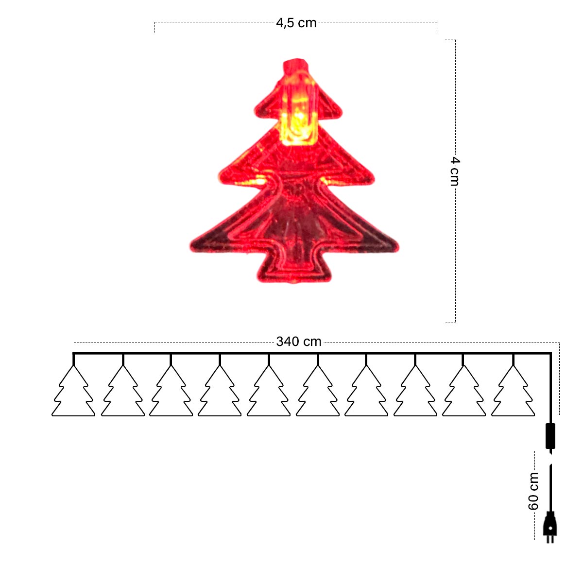 Guirnalda Luces Navidad Arboles 4 Metros S3955