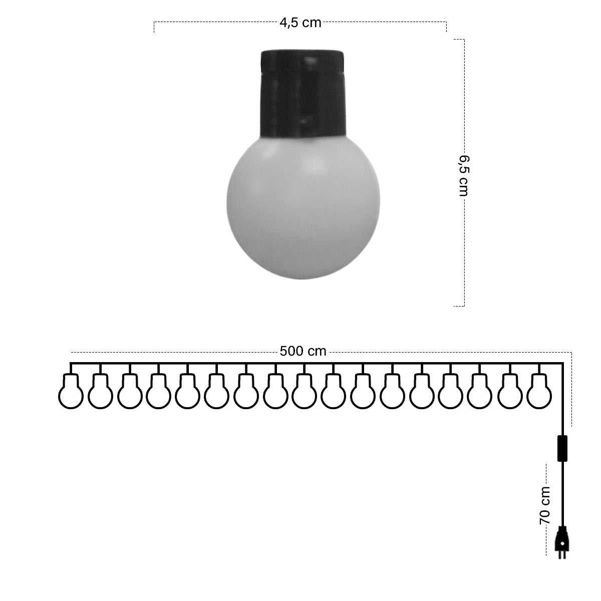Extensión Luz LED Lineal Bombillos X20 Navidad 5M 21-20-3-c-p