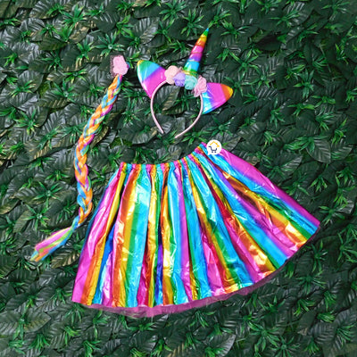 Set Disfraz Unicornio Accesorios Diadema Halloween Niñas Fiesta OF483
