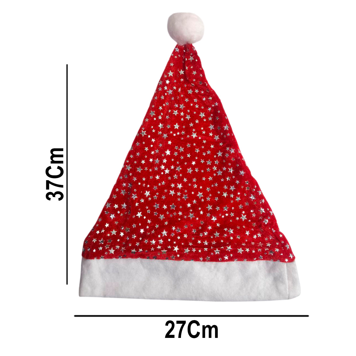 Gorro Navideño Infantil con Estrellas Plateadas GNE001