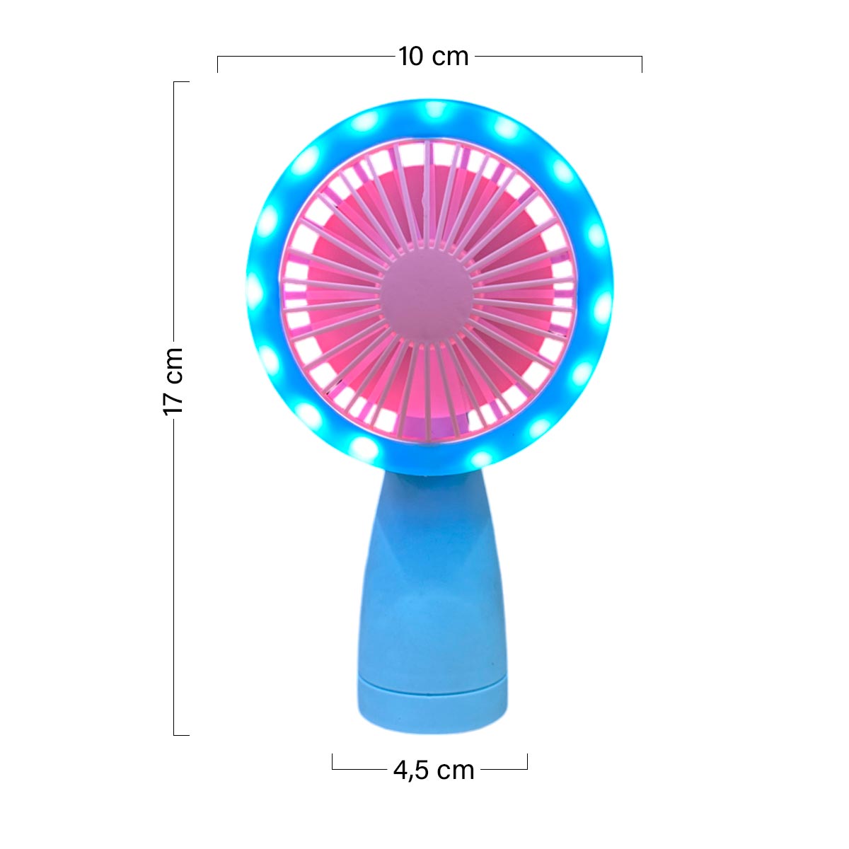 Mini Ventilador con Luz Led Recargable Portátil De Mano HQ66-09